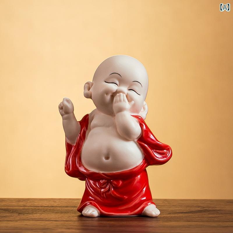 インテリア小物 置物 装飾 幸運の 大きい 腹の 弥勒 笑う 仏陀の 飾り かわいい 小さい 僧侶の ティー ペット チャイナ風 創造的な 家のお祝いの 装飾 ギフト