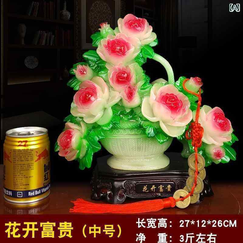 インテリア小物 置物 装飾 花が 咲く 牡丹の 花かご 飾り 家の リビング ルーム テレビキャビネット ワイン キャビネットの 装飾 新築 祝い 結婚