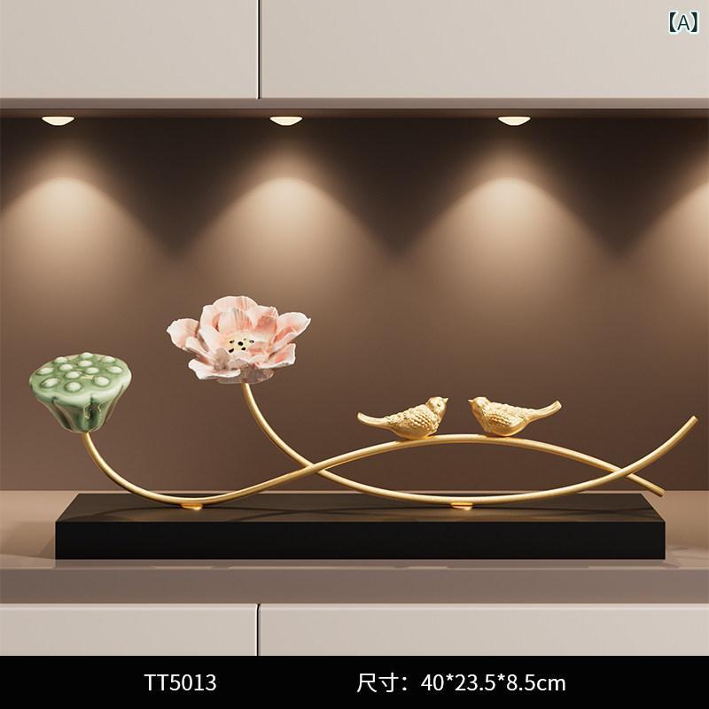インテリア オブジェ おしゃれ チャイナ風 蓮の ポーチ 装飾品 高級 リビング ルーム テレビキャビネット オフィス 禅 柔らかい 装飾
