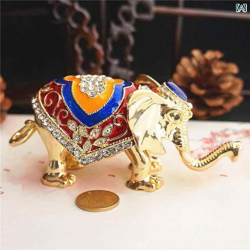 置物 インテリア かわいい 象の 飾り 合金 ラインストーン 象 母 象と 子 縁起の 良い 象家の 装飾 友達に 送る