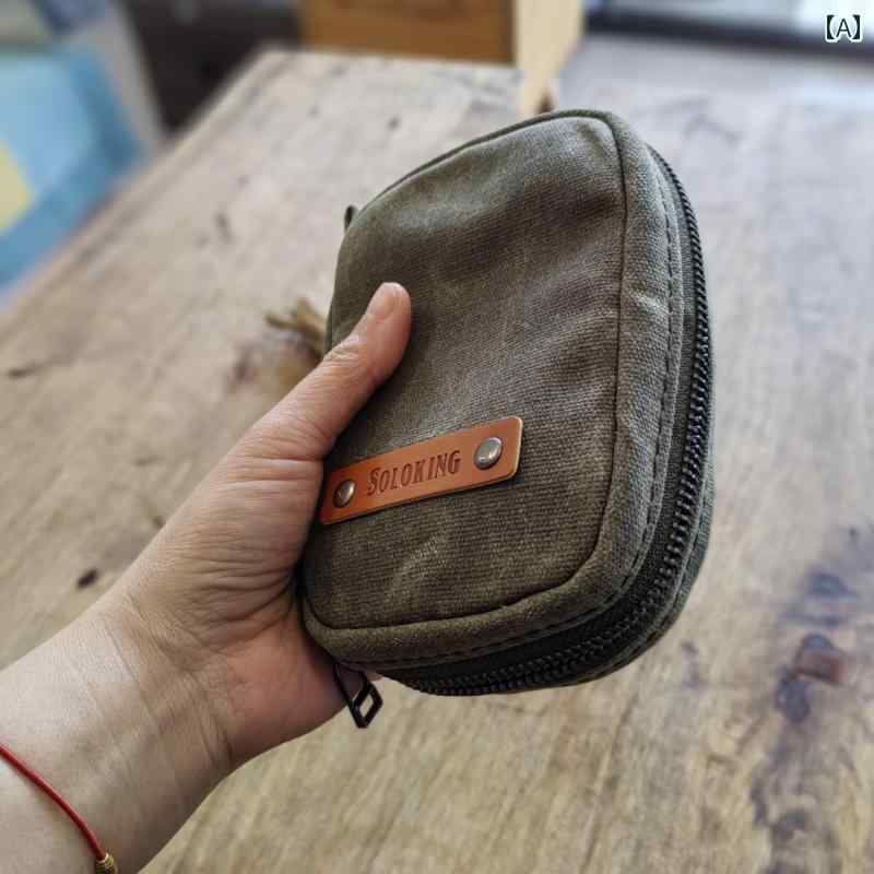 小銭入れ ボディバッグ 多機能 財布 便利 SOLOKING ワックス キャンバス 収納 バッグ ジッパー A 8 リーフ メモ 帳 ノート キー