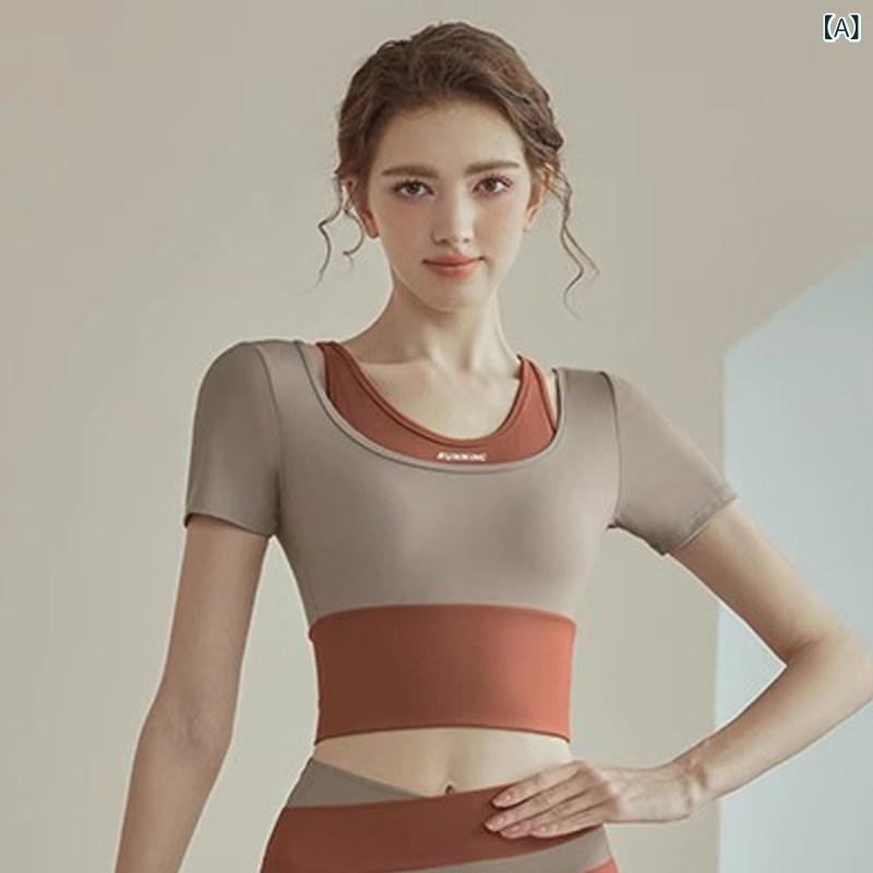 ヨガウェア ヨガパンツ ヨガ 2025年 速乾 フィットネス スーツ レディース 大きめ 胸 パッド 付き 半袖 ピラティス トレーニング ランニング トップス