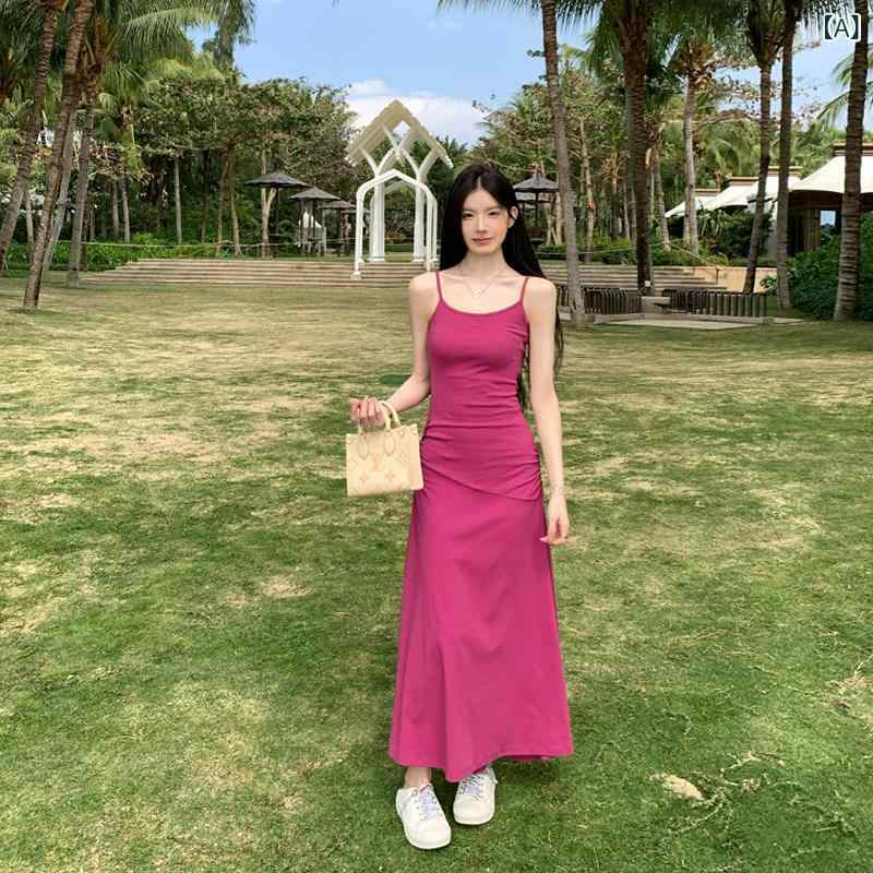 ワンピース 春 きれいめ 七分袖 半袖 細見え 華奢見え 痩せ見えレディース 夏 アレックス スティーブンス カー ダシ アンの サスペンダー ドレス レディース 休日 スリム ロング スカート ウエスト 春と 夏