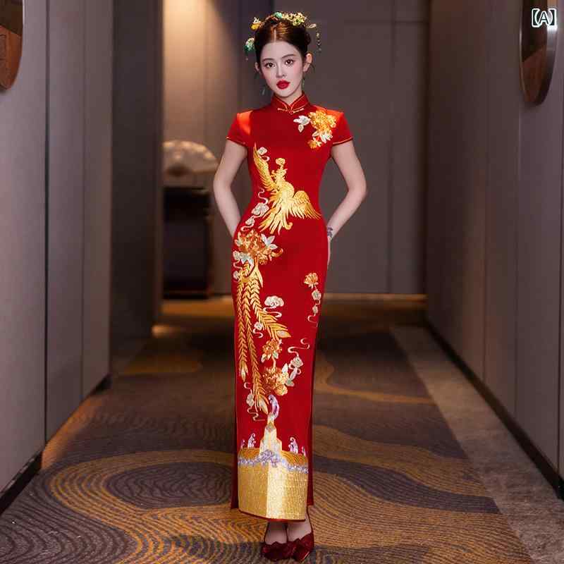 御召しもの衣装 ロングスコート 御召しもの 秀和 服 瀬戸もの 御召しもの 2025年 乾杯 盤 錦 重厚 華燭の典御召しもの 中国 花嫁御寮 龍と 鳳凰の 化粧着