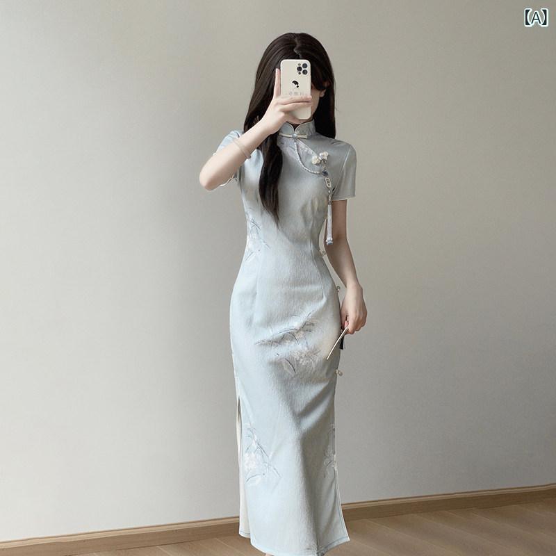 お召しもの衣装 ロングスコート お召しもの ティン ユエ リン 瀬戸もの お召しもの  新型 瀬戸もの風  ガールズ ハイエンド 夏 デイリー