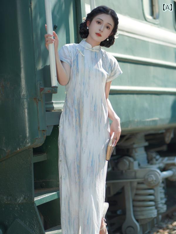 お召しもの衣装 ロングスコート お召しもの クチナシの 花が 咲く 夏の レトロ 盛りだくさん 明けっ広げ 御姉さん 瀬戸もの お召しもの  作物的な ロング