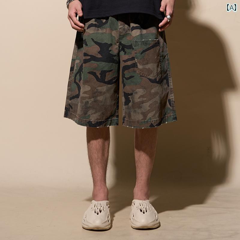 迷彩 カモ柄 パンツ LOADMIND 夏 アメリカン ストリート カジュアル 快適 通気性 迷彩 ワークウェア ショート パンツ