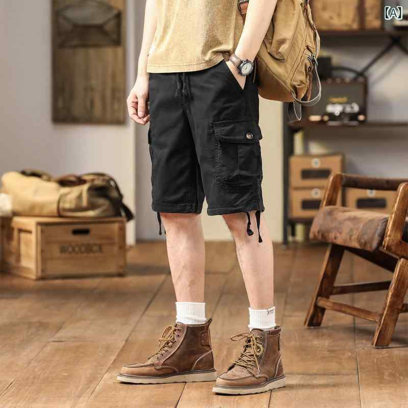 迷彩 カモ柄 パンツ カーゴ ショーツ メンズ アウトドア 迷彩 大きいサイズ ゆったり 耐摩耗 通気性 カジュアル マルチ ポケットショーツ