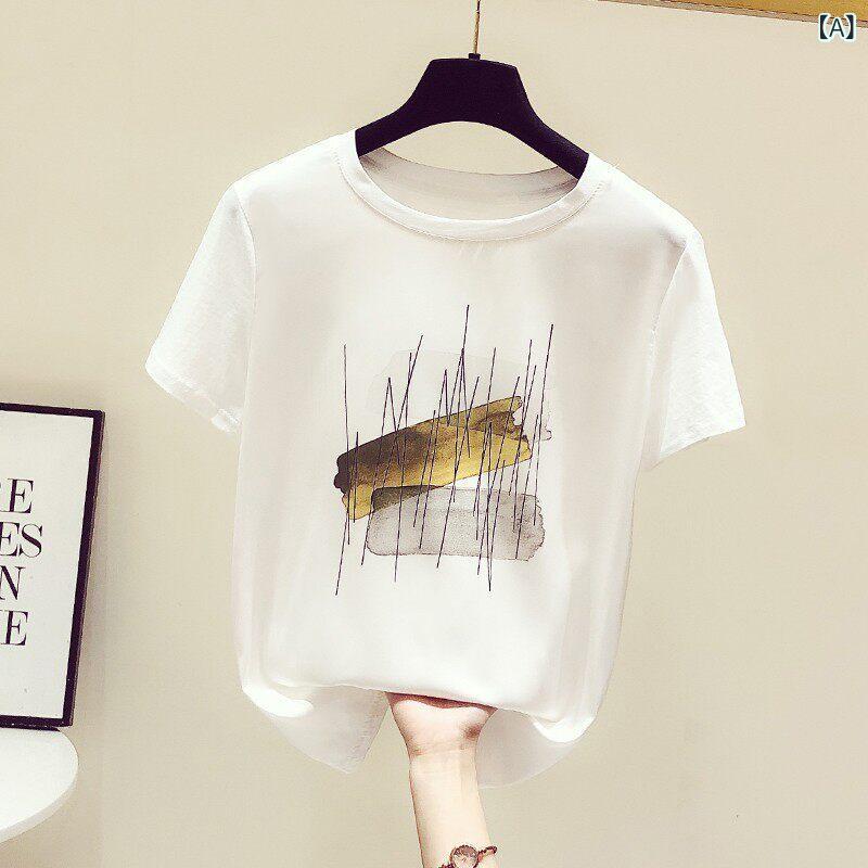 レディース トップス きれいめ 小柄で なの 女性用 シルク 半袖 Tシャツ 2025夏 用 冷感 トップ