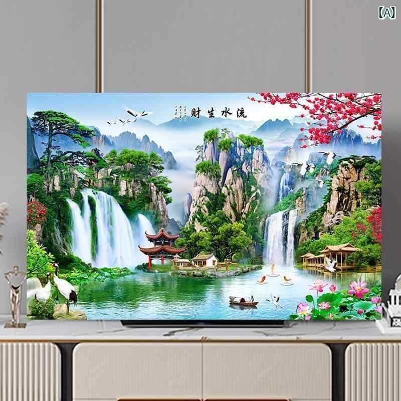 テレビカバー テレビガード テレビ カバー ダストカバー 55インチ 65インチ 保護 吊り下げ デスク トップ 曲面 スクリーン 生地