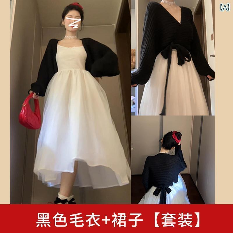 ワンピース ロング マキシ丈 女性用 ホワイト サスペンダー ドレス 2025 春 小さい サイズ 高級 韓国 衣装 スーツ ロング スカート