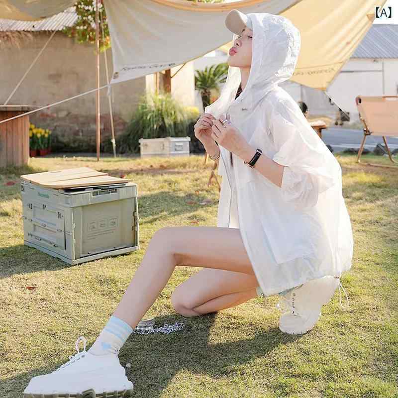 レディース トップス パーカー レディース ゆったり 快適 日焼け防止 服 短くて 軽くて 通気性の ある 夏用 ジャケット シャツ フード付き