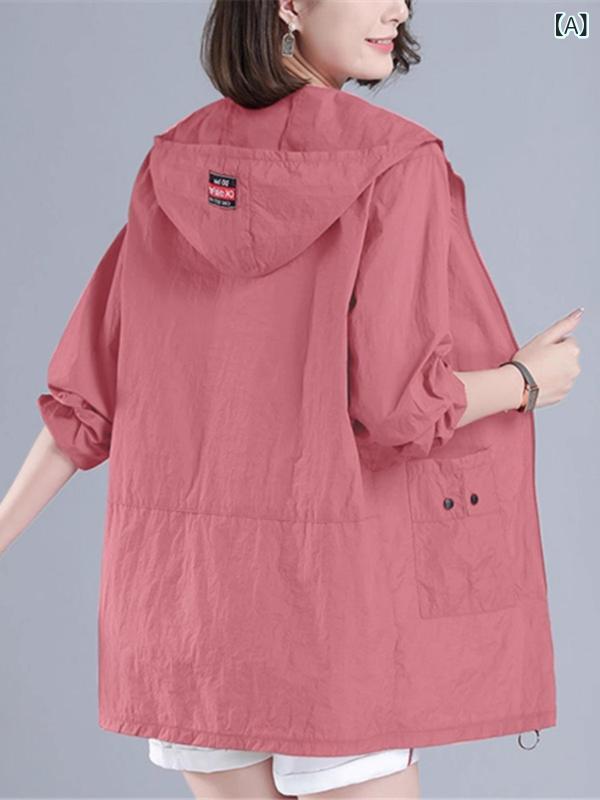 レディース トップス かわいい 日焼け防止 服 女性 夏 薄手 2024 韓国 スタイル 大きいサイズ ミドル丈 フード付き 空調 カーディガンジャケット 9,292円