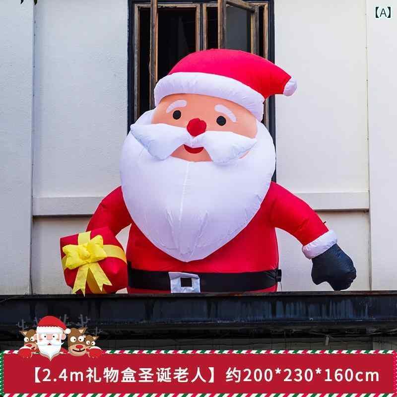 インテリア オブジェ サンタ クリスマス 装飾 壁掛け サンタクロース インフレータブル エア 屋外 ドア 雰囲気 シーン レイアウト ペンダント 装飾品|ホープ