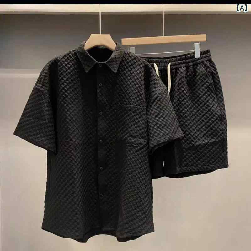 秋服 プルオーバー オシャレ ITな チドリ透かし彫り 柄 半袖 プルオーバー 背広 メンズ 夏 ゆったり 心地よい さる股引き 背広