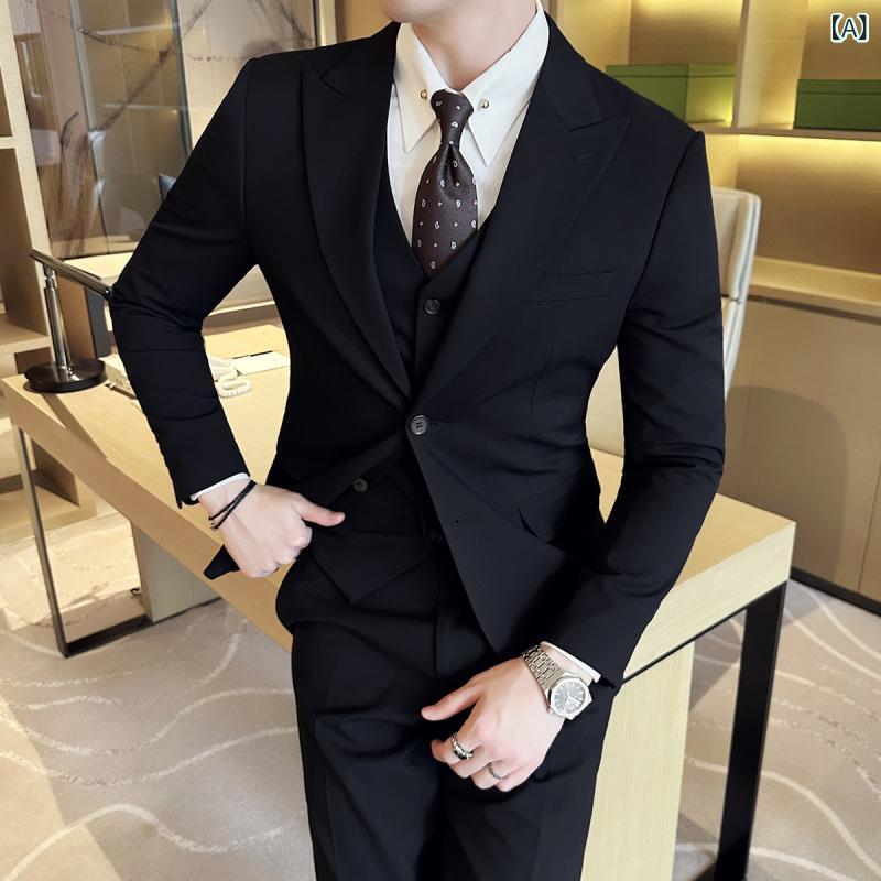 スーツ セットアップ きれいめ 男性用 高級 スーツ ビジネス カジュアル 英国 風 新郎 結婚式 2025 春の 11,271円