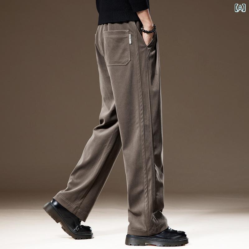 メンズ パンツ ワイド 高級 ワイド レッグ ドレープ カジュアル パンツ 男性用 秋 アメリカン 大きいサイズ スポーツ ストレート｜ホープ
