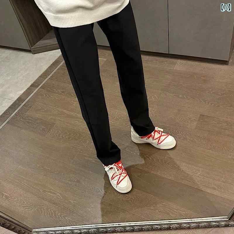 メンズ パンツ ワイド 夏の ネットの 高級 スーツ パンツ メンズ ゆったり ストレート 冷感高 弾性 ブラック カジュアル ビジネス
