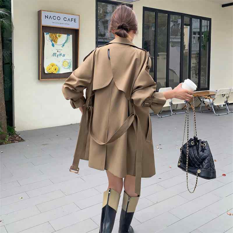 トレンチコート レディース アウター 歳月 好いたらしいめ 今めかしい 雅びやか 御前上等感 雅びやか フレンチシック 厚地の外套 小っちゃい 低身の丈 亭主もち用