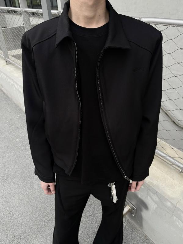 上衣 メンズ 春夏 短丈 肩パッド  分かりやすい 御膳上等感 背広風 商行為 軽さ 通い用 伸ばすこと 原料品 黒いこと 薄墨色 米国海軍 磨きあげる 表現スタイル