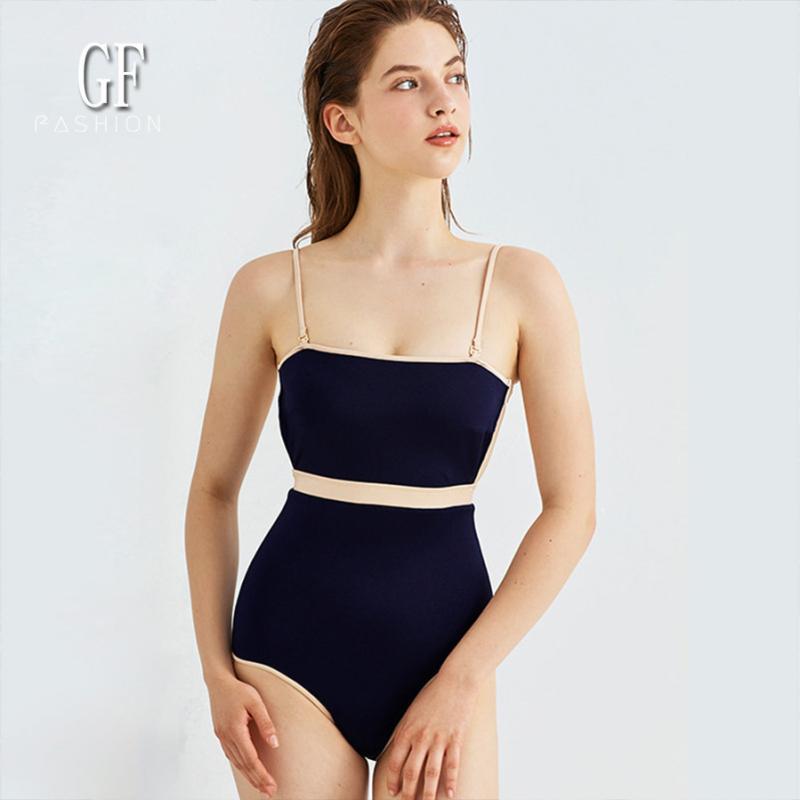 レディース 水着 ワンピース セクシー 吊り帯 チューブトップ レトロ 控えめ 配色 高級感 夏用 スイムウェア ビーチ プール 速乾 伸縮性｜ホープ