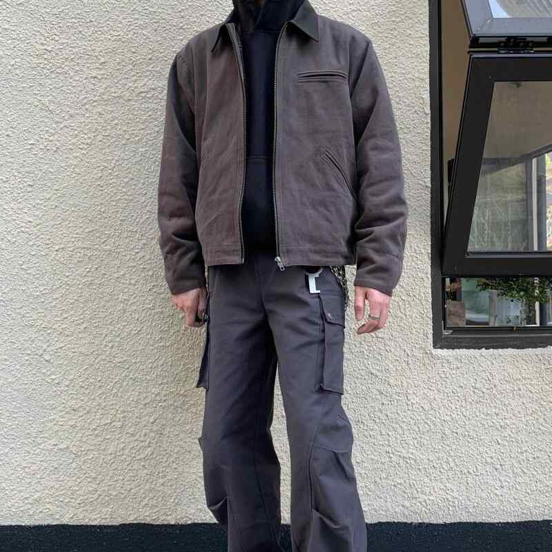 デトロイトジャケット ワークジャケット メンズ 男性用 紳士 アウター ブルゾン ジャンパー 作業服 アメカジ ヴィンテージ レトロ 襟付き ウォッシュ加工 おしゃれ 秋服