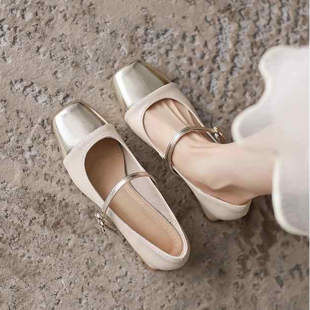 メアリージェーンシューズ レディース 春秋 ローヒール フレンチスタイル フェミニン スカートコーデ ソフトレザー かわいい 普段使い 快適 軽量 女性らしい デイリーシューズ