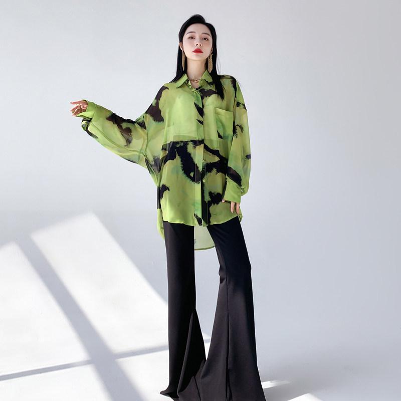 プルオーバー レディース 春夏 ゆったり レトロ 花柄 シフォン 薄っぺら 御前上等感  風 填まる トップス 軽さ 通い 普段使い