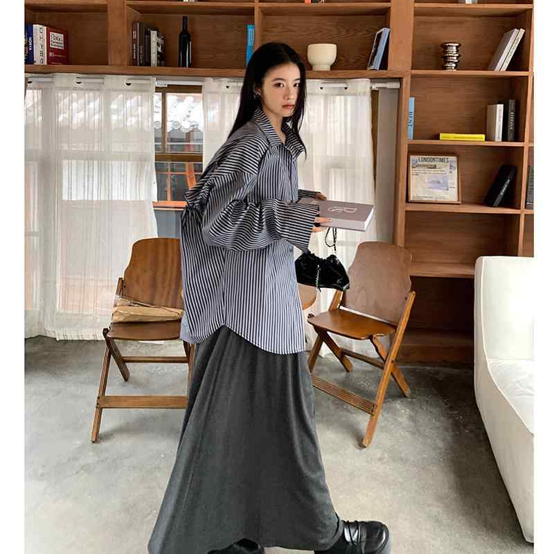 レディース 長袖 縞模様 プルオーバー ゆったり 心地好い トップス  伸び伸びする 表現スタイル 烏兎 普段使い走り 軽さ 綿原材料