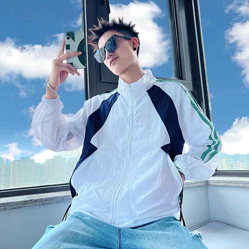 ジャケット 男性用 春夏 薄手 接触冷感 通気性 吸湿速乾 UVカット ファスナー 軽量 スタイリッシュ カジュアル アウトドア