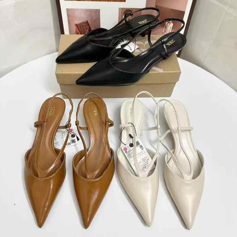 パンプス レディース 春 フレンチスタイル V字ストラップ ポインテッドトゥ 猫ヒール 細ヒール バックレス エレガント 女性用 シューズ スタイリッシュ 軽やか 足元おしゃれ 日常使い