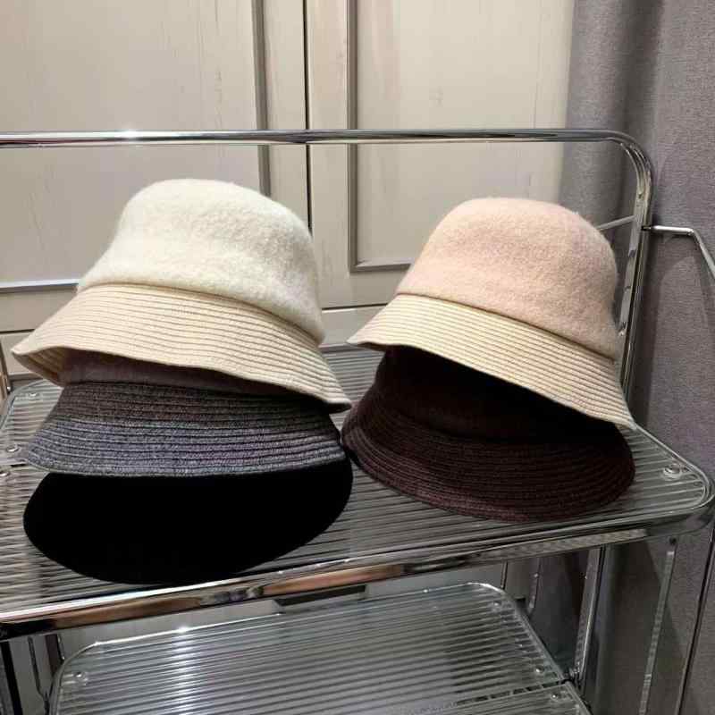 フィッシャーマンハット レディース 秋冬 羊毛 白 柔らかい 暖かい 小つば 日系 スタイル 保暖 日常使い 軽量 ニット調