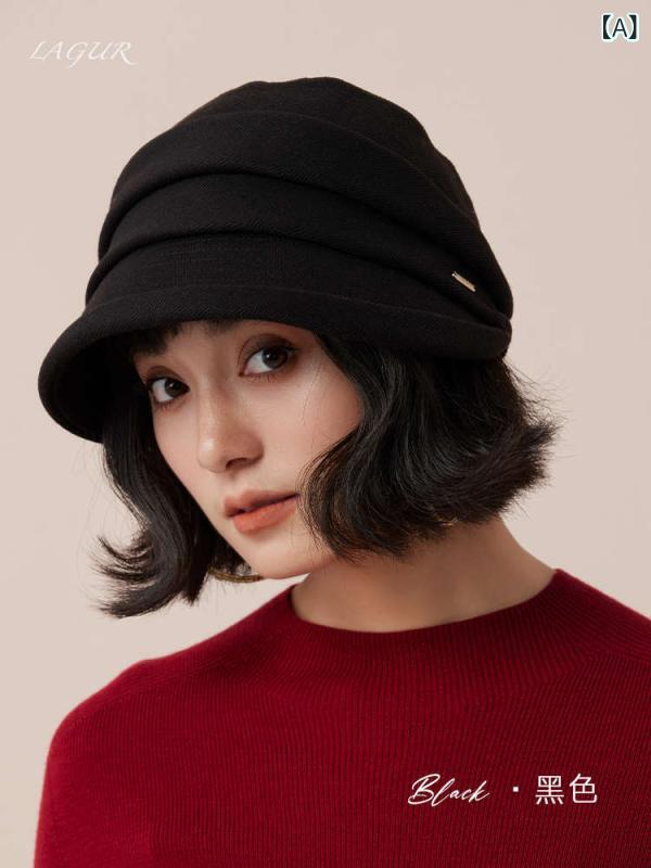 ベレー帽 レディース 秋冬 厚手 プリーツ レトロ おしゃれ 帽子 小顔効果 コーディネート自在 暖か スタイル ファッション アクセサリー
