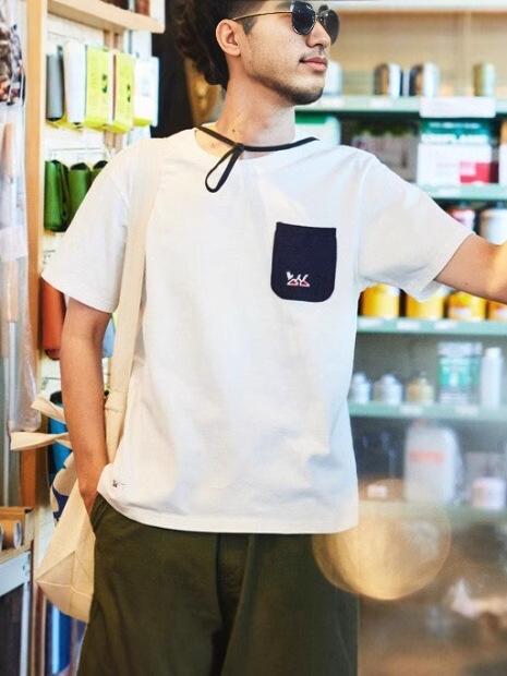 Tシャツ メンズ レディース 短袖 春 日系 カジュアル 花柄 ポケット トップス 日常使い ユニセックス 軽量 伸縮性