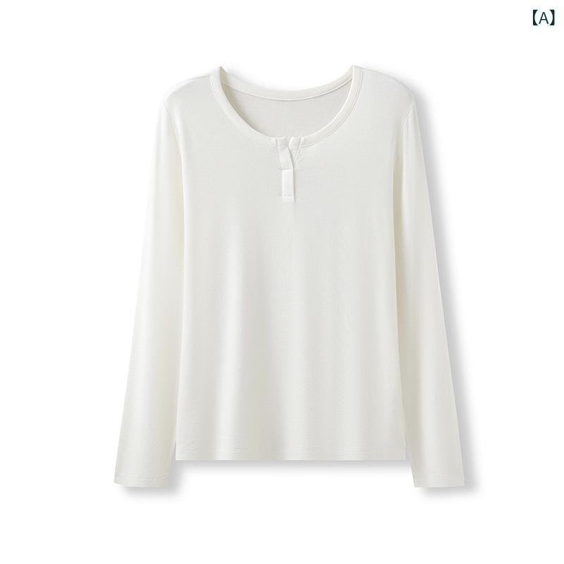 Tシャツ レディース 長袖 リヨセル 素材 細繊維 軽量 柔らかい ベーシック トップス インナー 秋冬 普段使い 通勤用 接触冷感 吸湿速乾 伸縮性 グレー系 ブラック