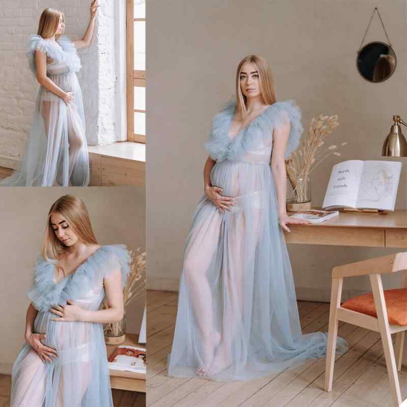 マタニティ ワンピース チュールドレス ソフトチュール スカート セクシー シースルー 妊婦服 柔らか素材 撮影用 アートフォト 透け感 軽量 伸縮性