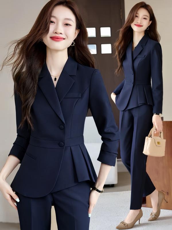 レディース 長袖 ビジネススーツ パンツ セット 通勤用 職業服 オフィスウェア フォーマルセット 仕事着 女性用 正装