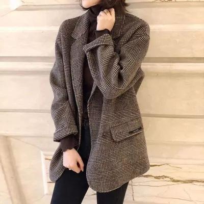 レディース 秋冬 スーツジャケット ブリティッシュスタイル ゆったりシルエット カジュアル ビジネス 通勤用 トップス ブレザー