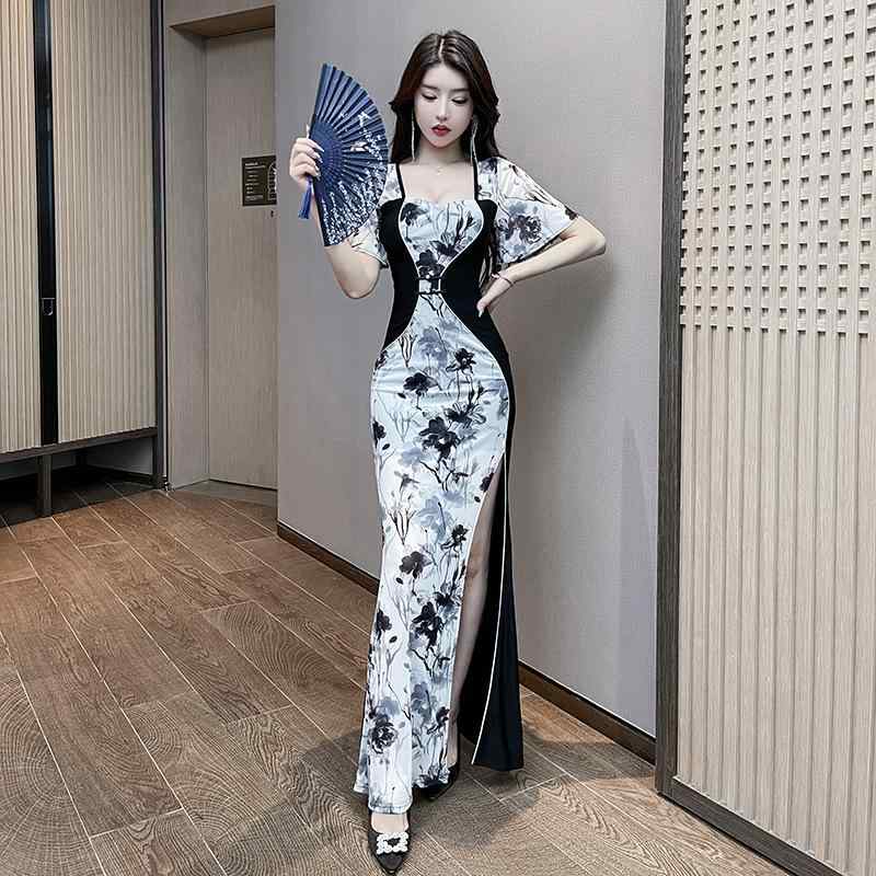 レディース ワンピース フレンチ レトロ セクシー パーティー イブニングドレス 仕事着 ユニフォーム 伸縮性 フィット ブラック ピンク系｜ホープ 8,198円