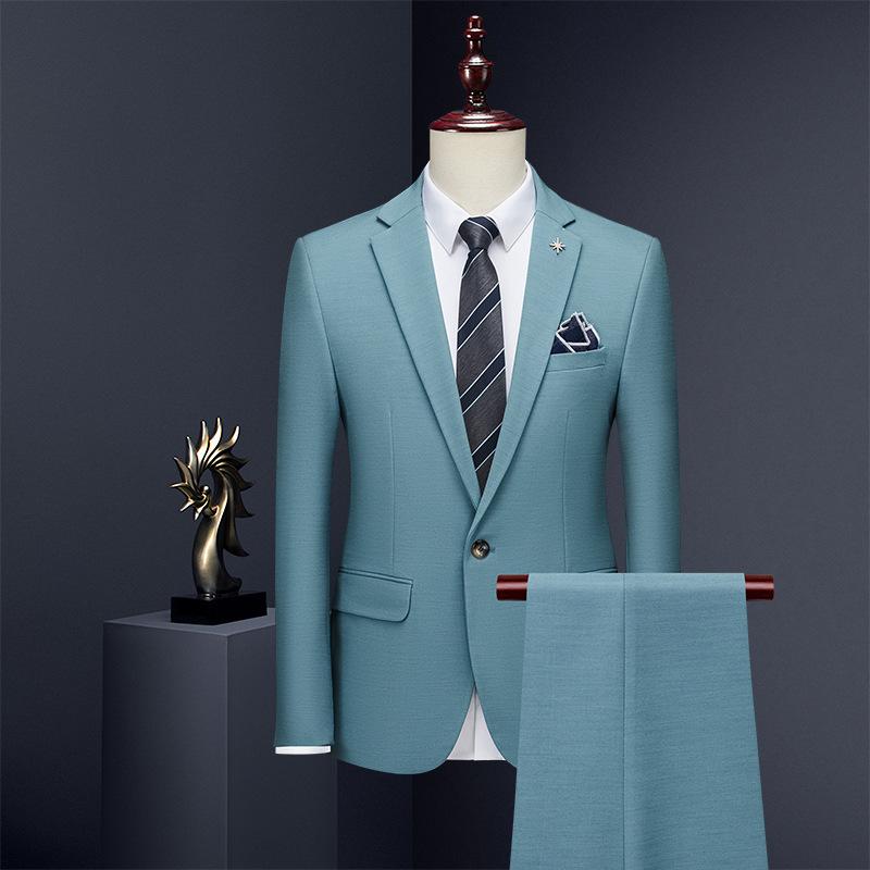スーツ 男性用 ビジネス フォーマル 2ピースセット スリムフィット ジャケット パンツ 結婚式 礼服 タキシード風 通勤 普段使い 洗練シルエット 伸縮性 素材