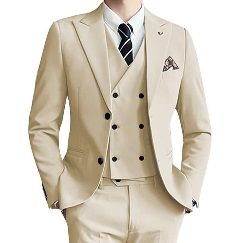 メンズ スーツ 3点セット ミックスカラー 結婚式 礼服 フォーマル ビジネス セットアップ ジャケット ベスト パンツ|ホープ