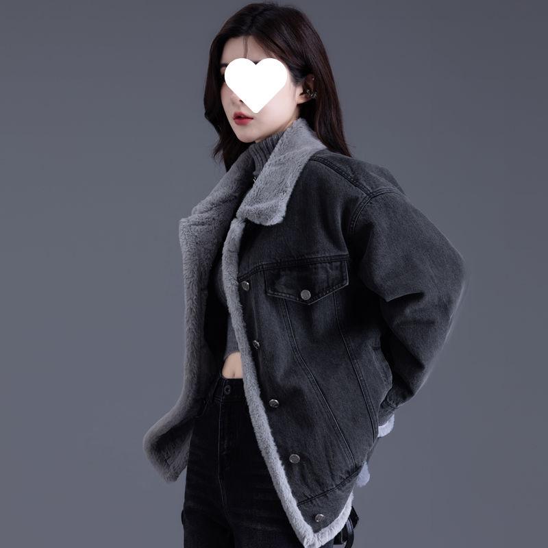 お上さん用 ジーンズ 厚地の外套 朦朦たる ゆったり 韓国 惜しみ無い 秋冬 綿入れ 生あたたかい アウター ジーンズ上衣 相応う 今めかしい 普段使い