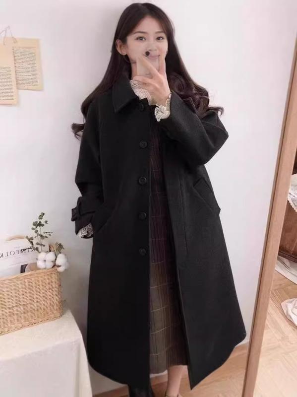 秋冬 女性用 ゆったりカジュアル ジャケット ポロ襟 小柄対応 シングルボタン 大きめシルエット 無地 アウター 軽量 リラックスフィット 普段使い