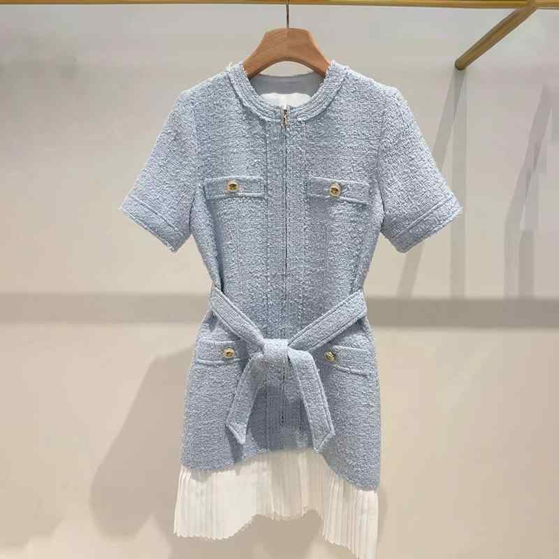 レディース 衣裳 春 点火装置青碧 花柄 ツィード 酉の方角シェイプ うつり変わり 筋目スコート 労働者の一団のど首 膝丈 軽さ 伸縮性 通い 普段使い