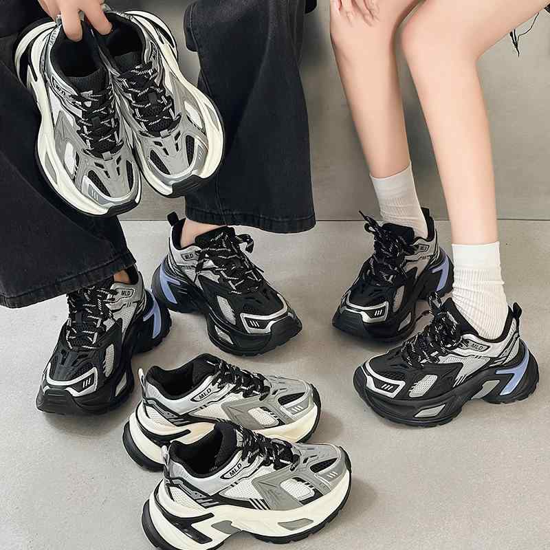 厚底スニーカー メンズ レディース ユニ一発やる 身たけ引きあげる メッシュ 通気性 心地よいシューズ 日常使い走り 軽さ 街履き 運動すること靴