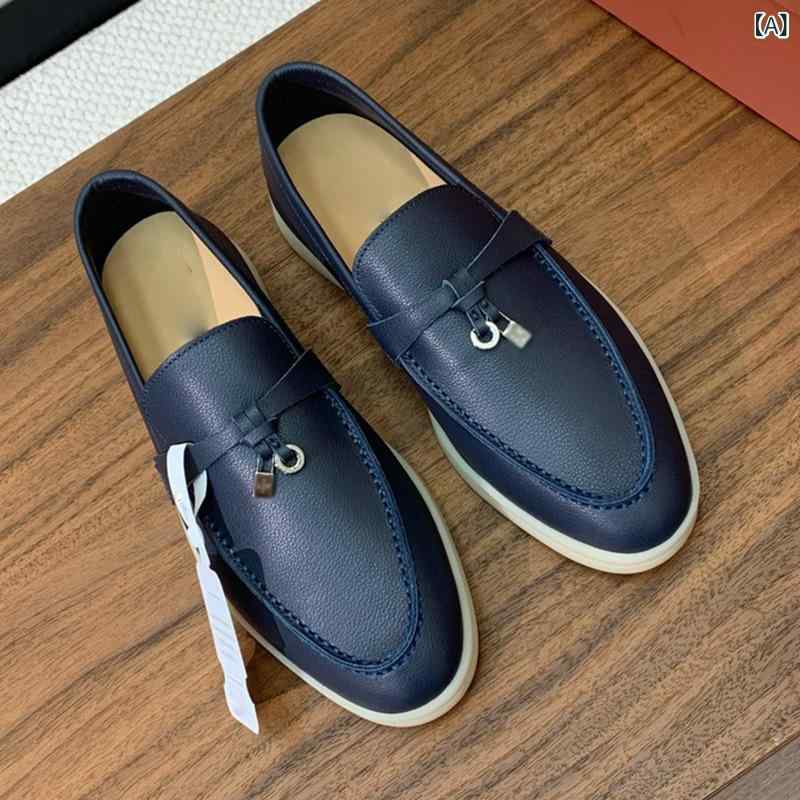 ローファーシューズ 革 パステル色の心魂 トゥキャップ 心地よい 合わせ分かりやすい 好いたらしい 木目細か タッセル バックル ブリティッシュスタイル 座布団性 軽さ メンズ レディース ユニ一発やる 普段使い走り 通い デイリー