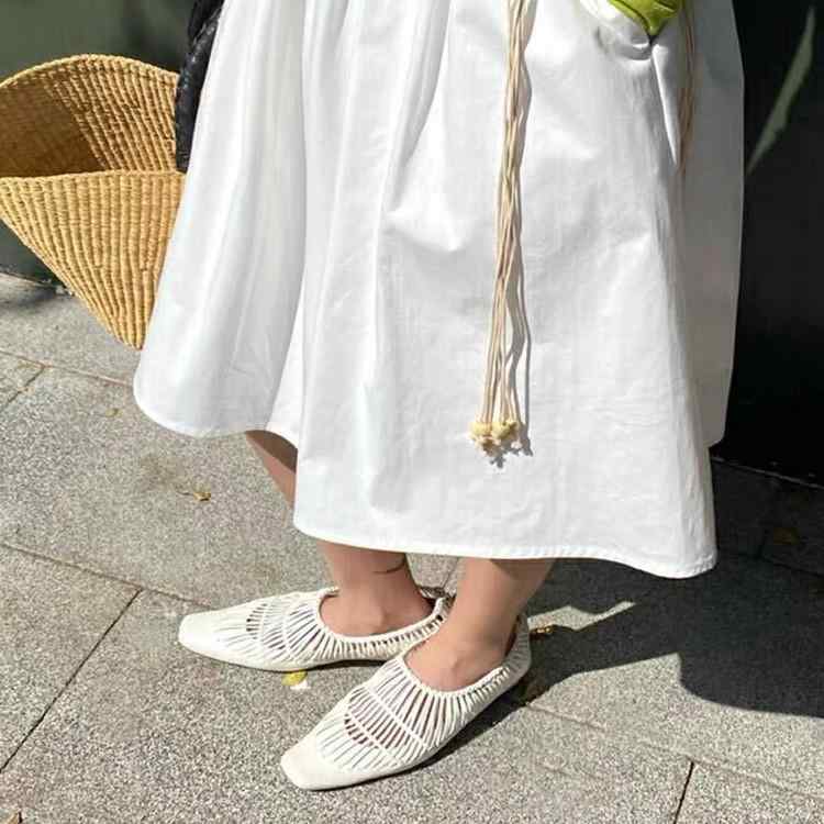 ローファーシューズ 女性用 羊革 編み込み タッセル 透け ローカット メアリージェーン フラット スクエアトゥ カジュアル 普段使い 軽量 快適