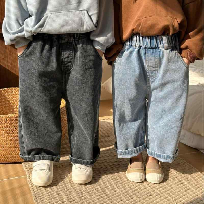 キッズ デニムパンツ 女の子 ワイドレッグ 男の子 カジュアル 春秋 ベビー ゆったり ロング ボトムス 普段使い ストレッチ 素材 コットン 混 軽量 伸縮性