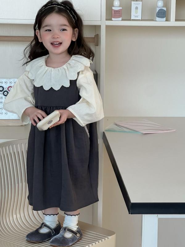 キッズ 女の子 ワンピース 春夏 カジュアル フリル 袖 かわいい 普段使い 軽量 綿素材 ピンク系 アイボリー スタイリッシュ 韓国