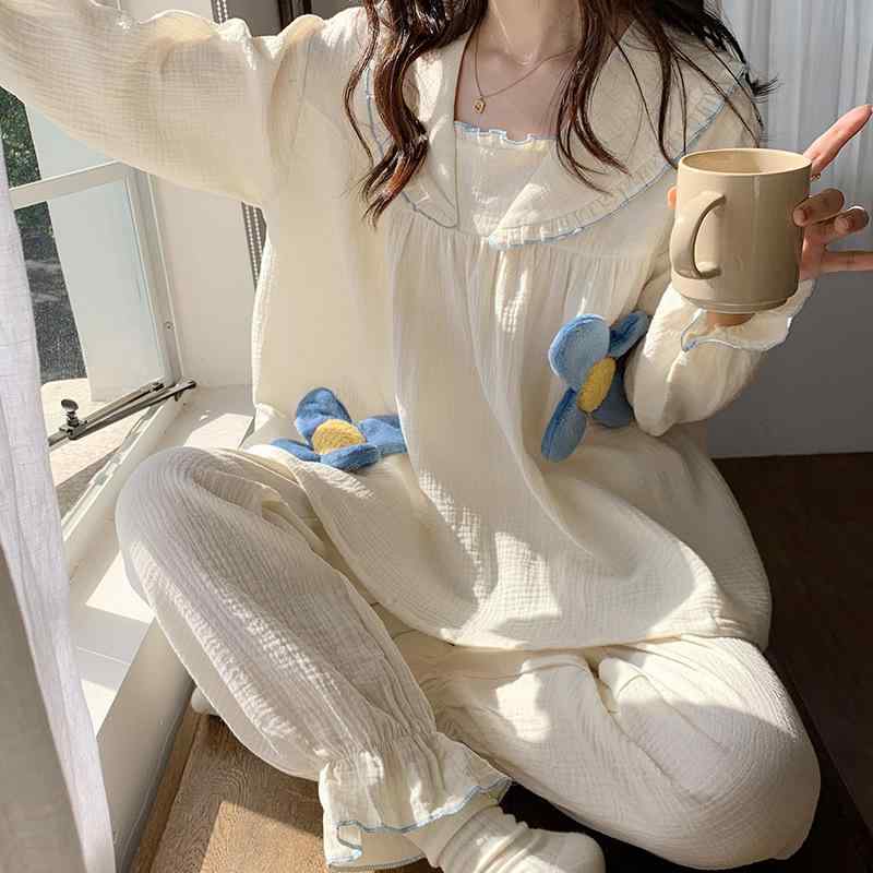 秋 ルームウェア 女性用 かわいい 長袖 プルオーバー 長パンツ ジッパー 綿素材 外出可能 セット 部屋着 普段使い 柔らかい 伸縮性